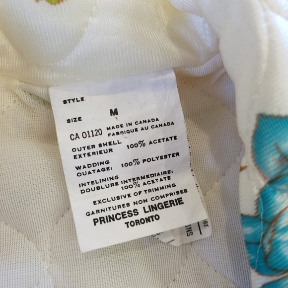 Vintage 60s Princess Lingerie Satin Wild Blooms Floral Quilted House Jacket - Picture 8 of 16